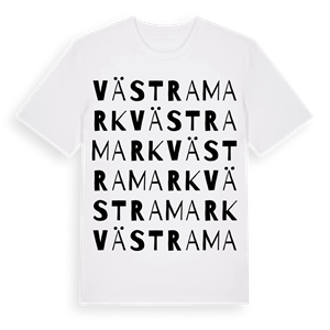 Västra Mark ordlek t-shirt – ekologisk bomull t-shirt från Pinshirt