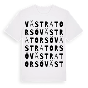 Västra Torsö ordlek t-shirt – ekologisk bomull t-shirt från Pinshirt