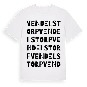 Vendelstorp ordlek t-shirt – ekologisk bomull t-shirt från Pinshirt