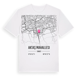 Aktaş Mahallesi karta t-shirt – ekologisk bomull t-shirt från Pinshirt