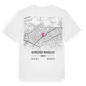 Alpağutbey Mahallesi karta t-shirt – ekologisk bomull t-shirt från Pinshirt