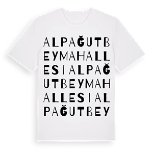 Alpağutbey Mahallesi ordlek t-shirt – ekologisk bomull t-shirt från Pinshirt