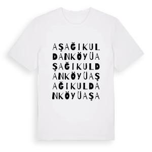 Aşağıkuldan Köyü ordlek t-shirt – ekologisk bomull t-shirt från Pinshirt