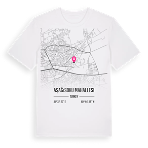 Aşağısoku Mahallesi karta t-shirt – ekologisk bomull t-shirt från Pinshirt