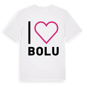 Jag älskar Bolu t-shirt stort tryck – ekologisk bomull t-shirt från Pinshirt