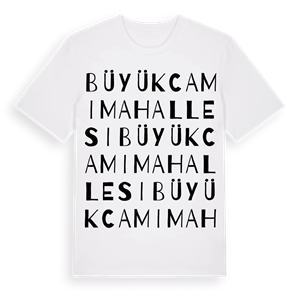 Büyükcami Mahallesi ordlek t-shirt – ekologisk bomull t-shirt från Pinshirt