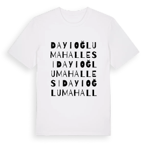 Dayıoğlu Mahallesi ordlek t-shirt – ekologisk bomull t-shirt från Pinshirt