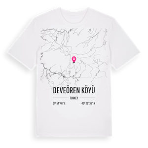Deveören Köyü karta t-shirt – ekologisk bomull t-shirt från Pinshirt