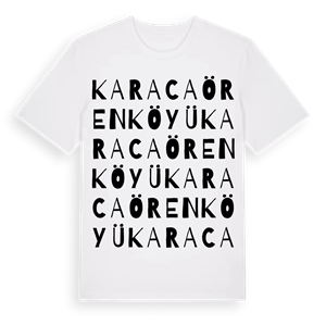 Karacaören Köyü ordlek t-shirt – ekologisk bomull t-shirt från Pinshirt