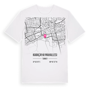 Karaçayır Mahallesi karta t-shirt – ekologisk bomull t-shirt från Pinshirt