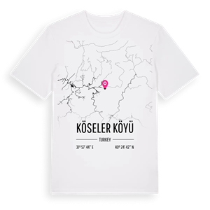 Köseler Köyü karta t-shirt – ekologisk bomull t-shirt från Pinshirt