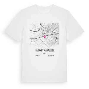 Paşaköy Mahallesi karta t-shirt – ekologisk bomull t-shirt från Pinshirt