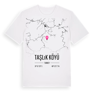 Taşlık Köyü karta t-shirt – ekologisk bomull t-shirt från Pinshirt