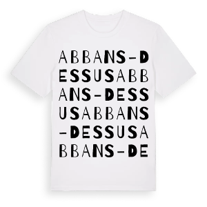 Abbans-Dessus ordlek t-shirt – ekologisk bomull t-shirt från Pinshirt