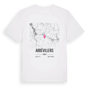 Abbévillers karta t-shirt – ekologisk bomull t-shirt från Pinshirt