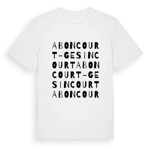 Aboncourt-Gesincourt ordlek t-shirt – ekologisk bomull t-shirt från Pinshirt