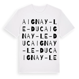 Aignay-le-Duc ordlek t-shirt – ekologisk bomull t-shirt från Pinshirt