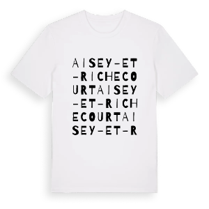 Aisey-et-Richecourt ordlek t-shirt – ekologisk bomull t-shirt från PinShirt