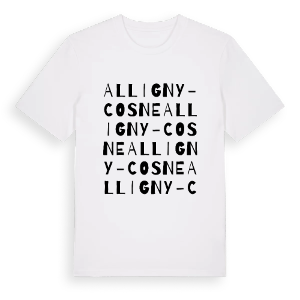 Alligny-Cosne ordlek t-shirt – ekologisk bomull t-shirt från Pinshirt
