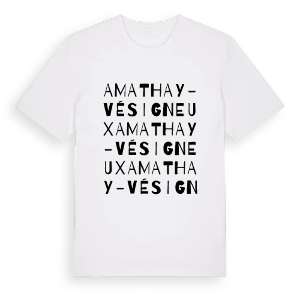 Amathay-Vésigneux ordlek t-shirt – ekologisk bomull t-shirt från Pinshirt