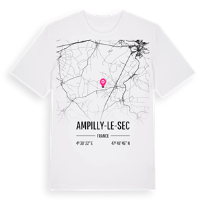 Ampilly-le-Sec karta t-shirt – ekologisk bomull t-shirt från Pinshirt