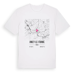 Ancy-le-Franc karta t-shirt – ekologisk bomull t-shirt från Pinshirt