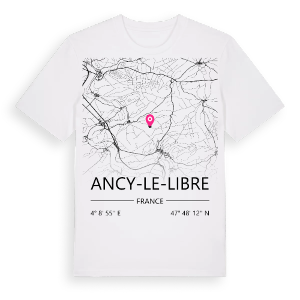 Ancy-le-Libre karta t-shirt – ekologisk bomull t-shirt från Pinshirt