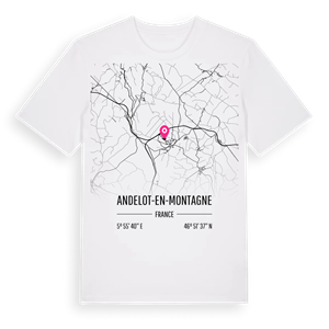 Andelot-en-Montagne karta t-shirt – ekologisk bomull t-shirt från Pinshirt