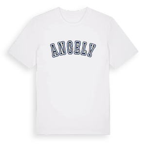 Angely college t-shirt – ekologisk bomull t-shirt från Pinshirt