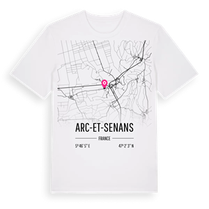 Arc-et-Senans karta t-shirt – ekologisk bomull t-shirt från Pinshirt