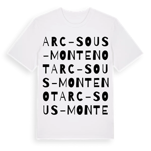 Arc-sous-Montenot ordlek t-shirt – ekologisk bomull t-shirt från Pinshirt