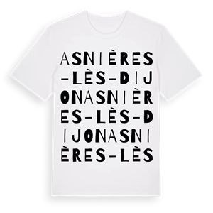 Asnières-lès-Dijon ordlek t-shirt – ekologisk bomull t-shirt från Pinshirt