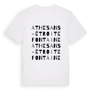 Athesans-Étroitefontaine ordlek t-shirt – ekologisk bomull t-shirt från Pinshirt