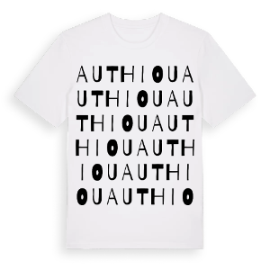Authiou ordlek t-shirt – ekologisk bomull t-shirt från Pinshirt