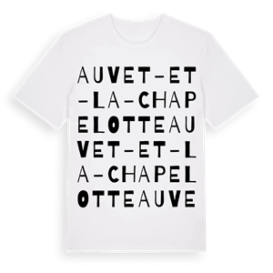 Auvet-et-la-Chapelotte ordlek t-shirt – ekologisk bomull t-shirt från Pinshirt