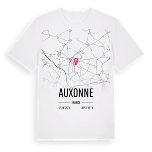 Auxonne karta t-shirt – ekologisk bomull t-shirt från Pinshirt
