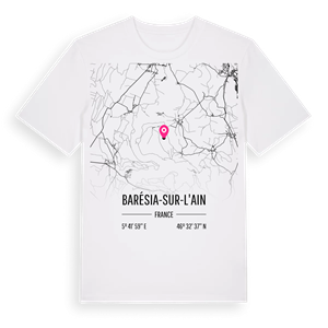 Barésia-sur-l'Ain karta t-shirt – ekologisk bomull t-shirt från Pinshirt