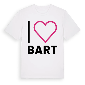 Jag älskar Bart t-shirt stort tryck – ekologisk bomull t-shirt från Pinshirt
