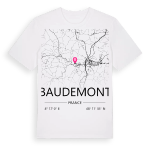 Baudemont karta t-shirt – ekologisk bomull t-shirt från Pinshirt