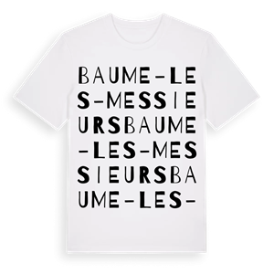 Baume-les-Messieurs ordlek t-shirt – ekologisk bomull t-shirt från Pinshirt