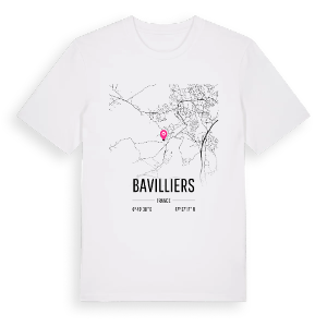 Bavilliers karta t-shirt – ekologisk bomull t-shirt från Pinshirt