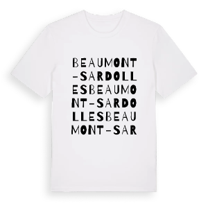 Beaumont-Sardolles ordlek t-shirt – ekologisk bomull t-shirt från Pinshirt