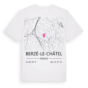 Berzé-le-Châtel karta t-shirt – ekologisk bomull t-shirt från Pinshirt