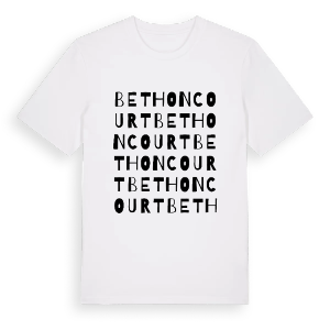 Bethoncourt ordlek t-shirt – ekologisk bomull t-shirt från Pinshirt