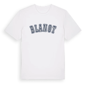 Blanot college t-shirt – ekologisk bomull t-shirt från Pinshirt