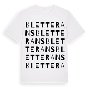 Bletterans ordlek t-shirt – ekologisk bomull t-shirt från Pinshirt