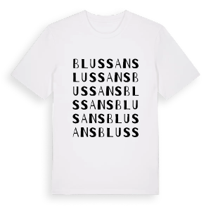 Blussans ordlek t-shirt – ekologisk bomull t-shirt från Pinshirt