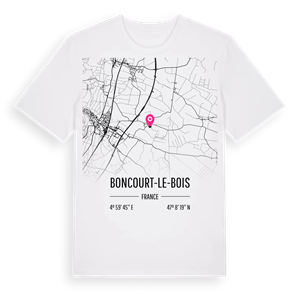 Boncourt-le-Bois karta t-shirt – ekologisk bomull t-shirt från Pinshirt