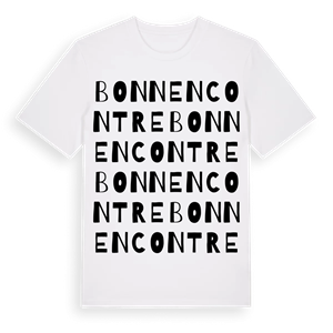 Bonnencontre ordlek t-shirt – ekologisk bomull t-shirt från Pinshirt