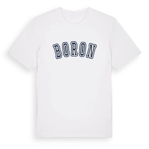 Boron college t-shirt – ekologisk bomull t-shirt från Pinshirt